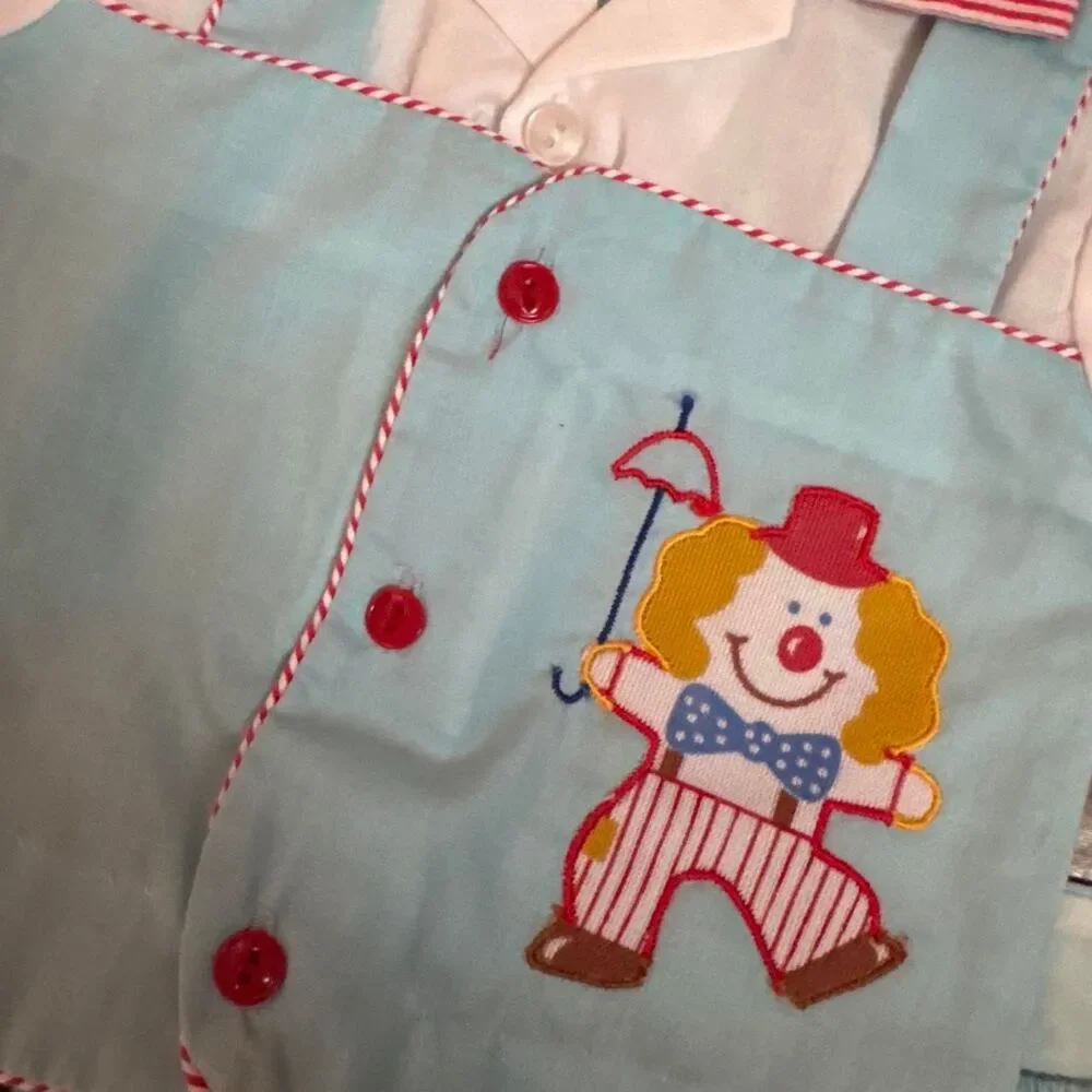 Vintage Baby Boy Blue Clown & Sailor Ducky Outfits
